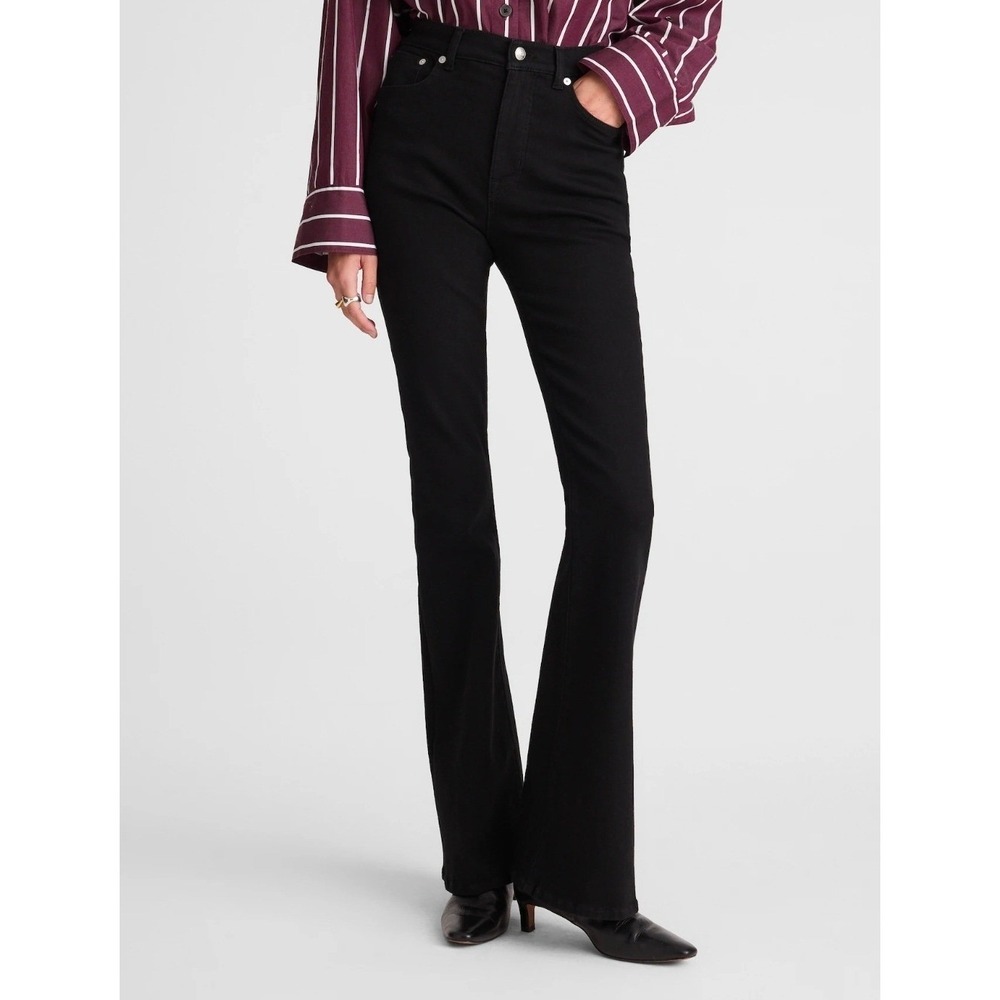 Madewell The Stretch Flare Jeans High Rise Magic Pockets NX994 Women 26 Black